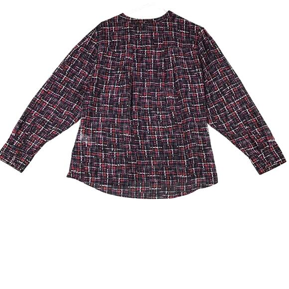 Chicos Top Size XL/16 Multi Color Sheer Long Sleeve Button Up Shirt Polyester - Picture 2 of 16